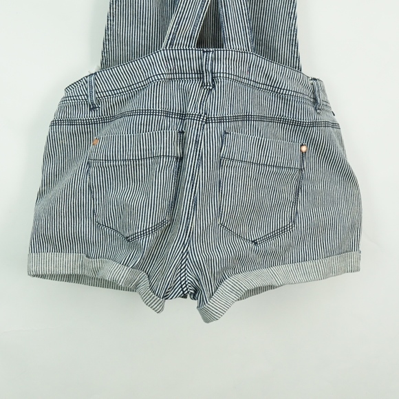 Tinseltown Striped Conductor Overall Shorts YL - Picture 5 of 8